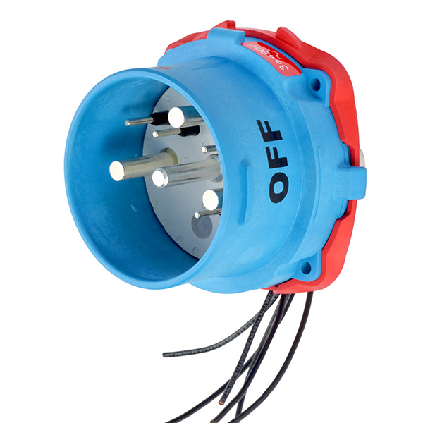 33-98043-976 - DS100 INLET POLY BLUE SIZE 5 TYPE 4X 3P+G 100A 480 VAC 60 Hz +6 AUX